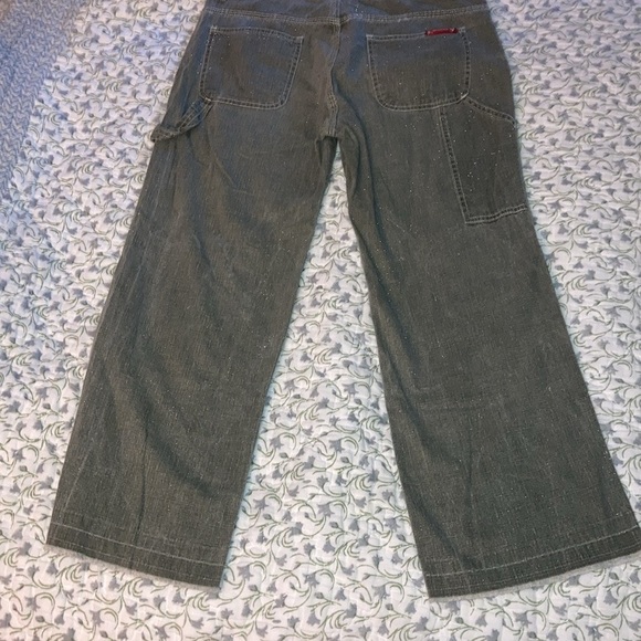 Guess vintage green carpenter jeans. Wide Leg and cropped. Size 29 - Picture 9 of 11
